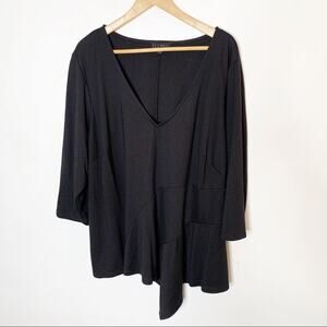 Eloquii Black Side Bottom Ruffle Top SZ 26